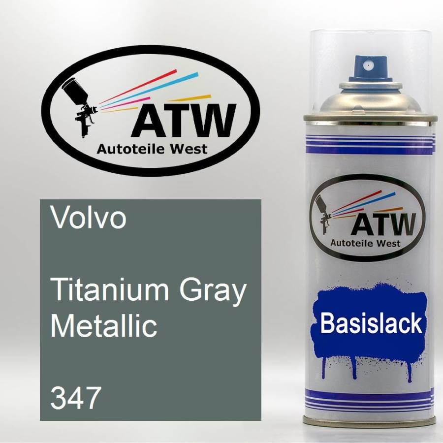 Volvo, Titanium Gray Metallic, 347: 400ml Sprühdose, von ATW Autoteile West.